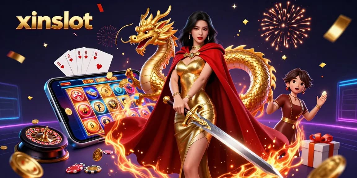 XINSLOT offers exciting gaming experiences with vibrant slot games, golden coins, and thrilling rewards.