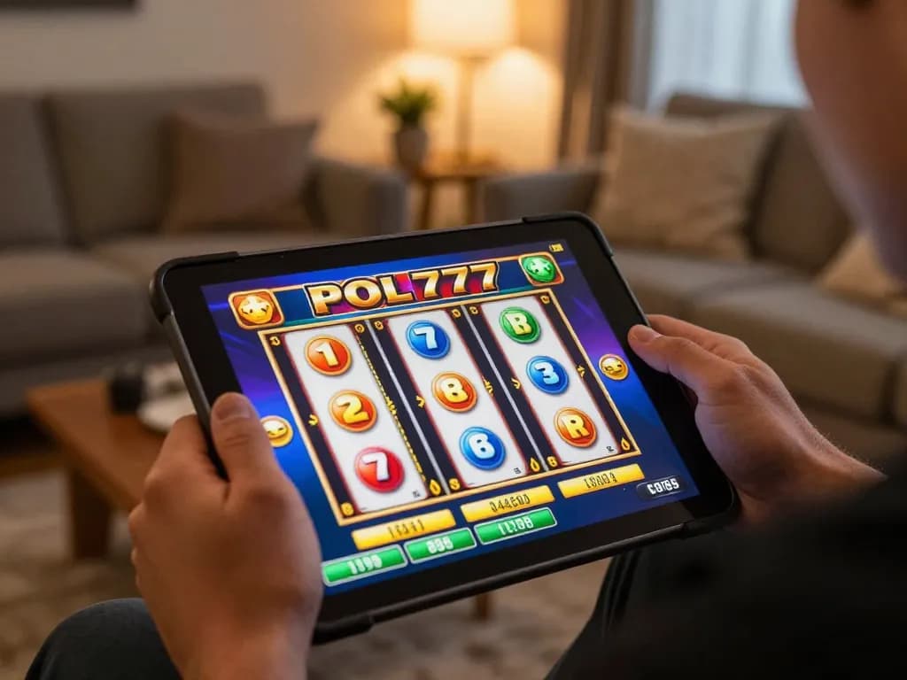 Ikuti permainan slot POL777 yang mendebarkan di tablet di lingkungan rumah yang nyaman.