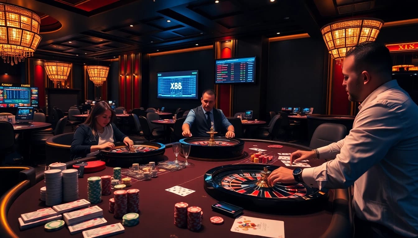 x88 casino table with professional players enjoying high-stakes gambling
