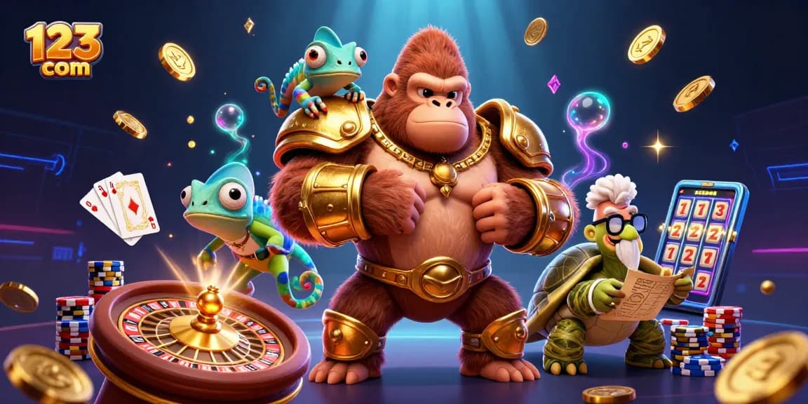 Engage in thrilling casino action with 123win com, featuring vibrant gorilla king and dynamic game elements.