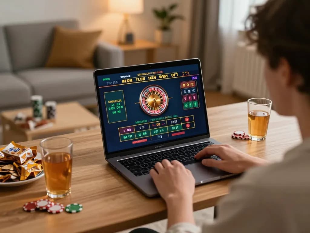 Engaging gameplay at the best casinoer uden om rofus on a laptop, showcasing live roulette excitement