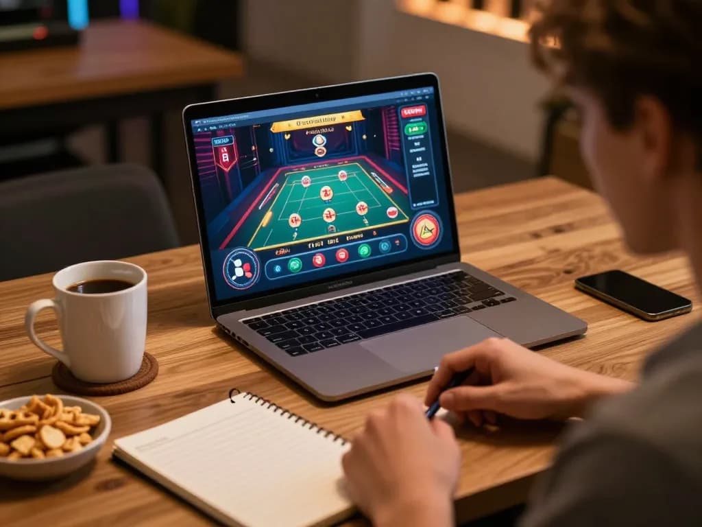 Engaging in strategic gambling with Safe Non AAMS online casino interface on laptop.