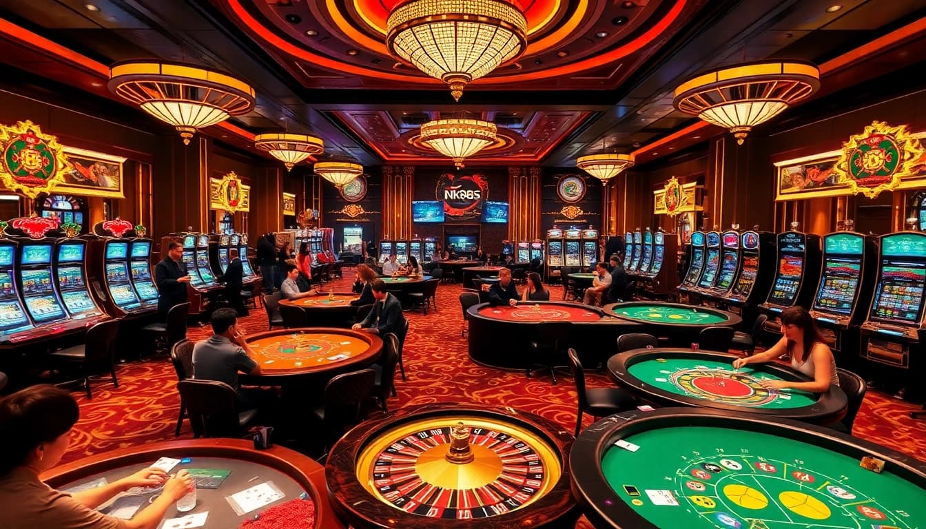 Experience the thrill of the casino at https://nk88s.com/ with vibrant gaming tables and excited players.