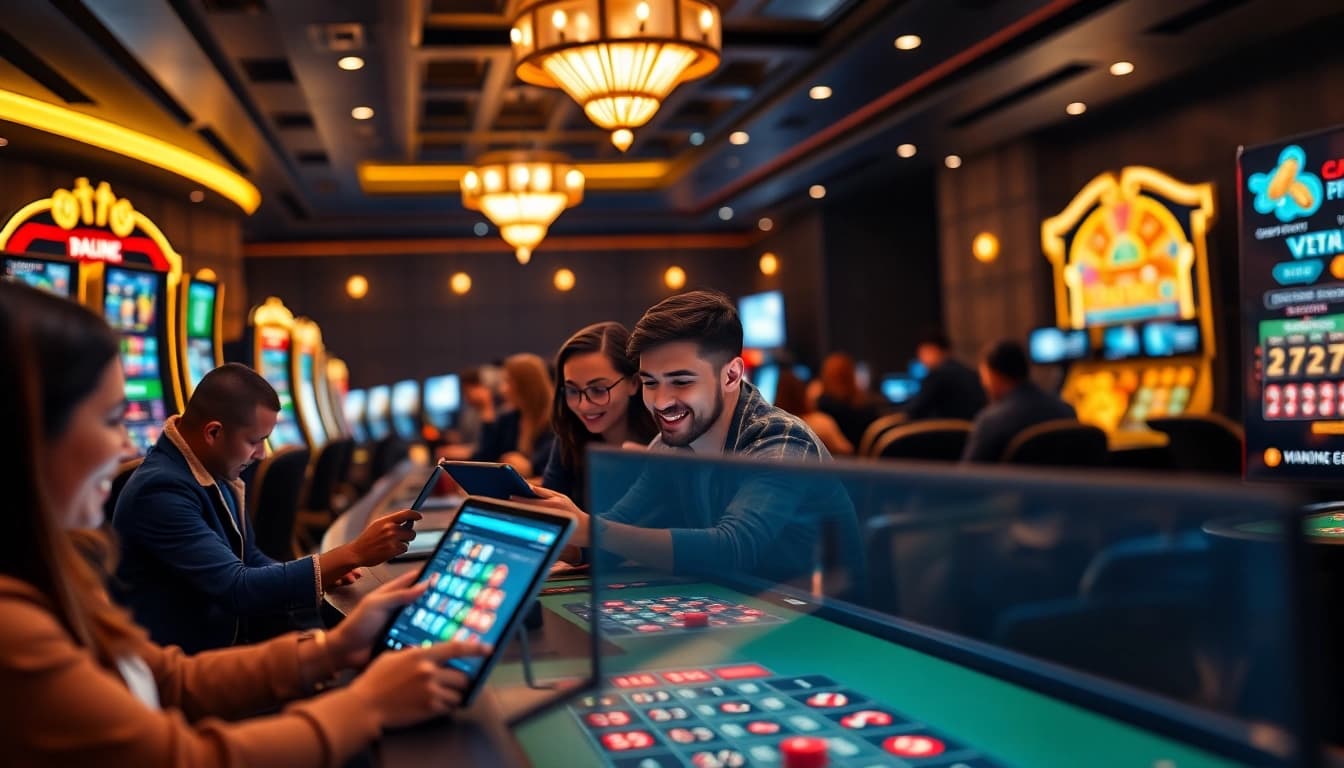 UU88 online gambling scene with players enjoying a variety of games in a secure environment, emphasizing safety and excitement.