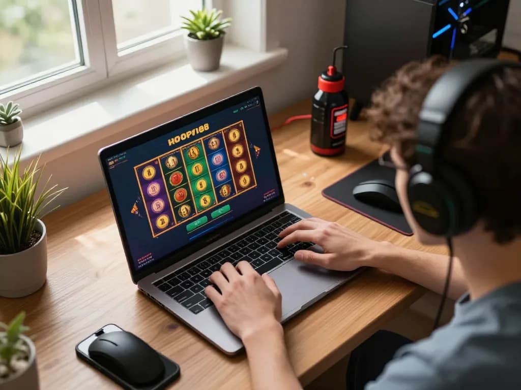 Terlibat dalam login hotplay88 untuk permainan online yang menarik dengan gulungan slot berwarna-warni.