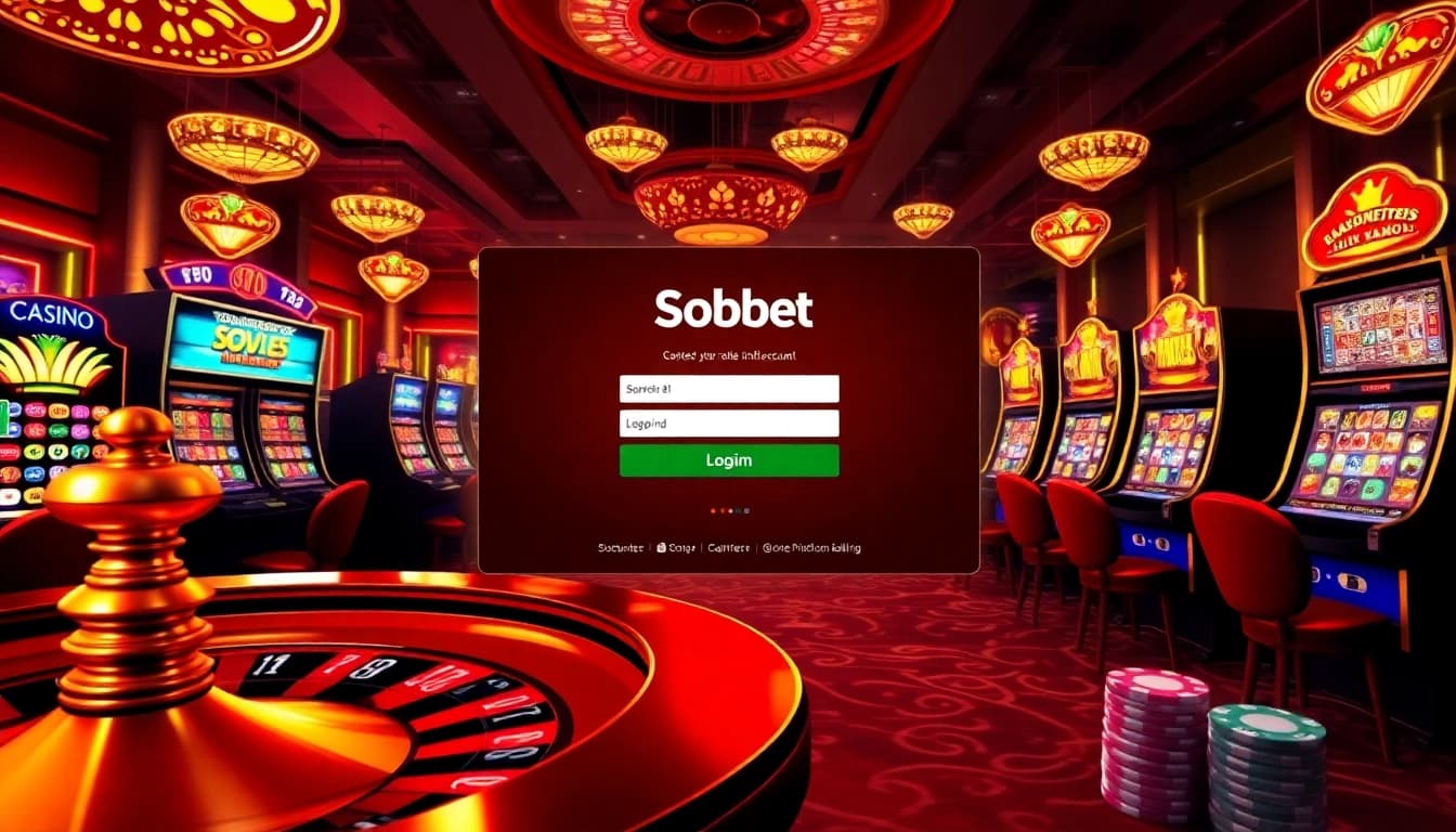 Engage with sbobet login indonesia on a vibrant online gambling interface showcasing casino excitement.
