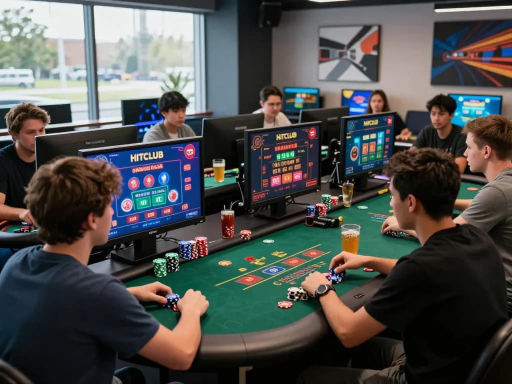 Players enjoying dynamic gaming experience on HITCLUB during vibrant online betting session.
