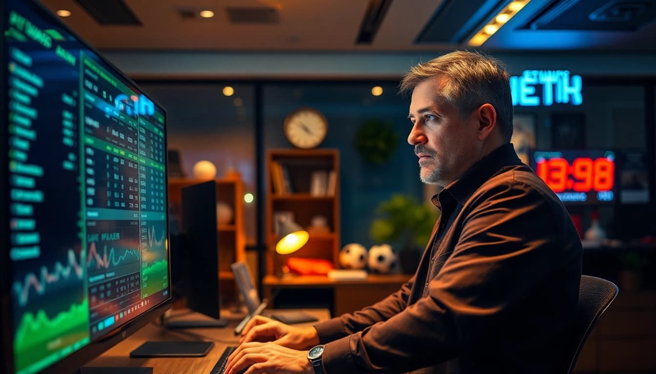 Expert betting analysis at keonhacai with real-time odds displayed on a digital screen.