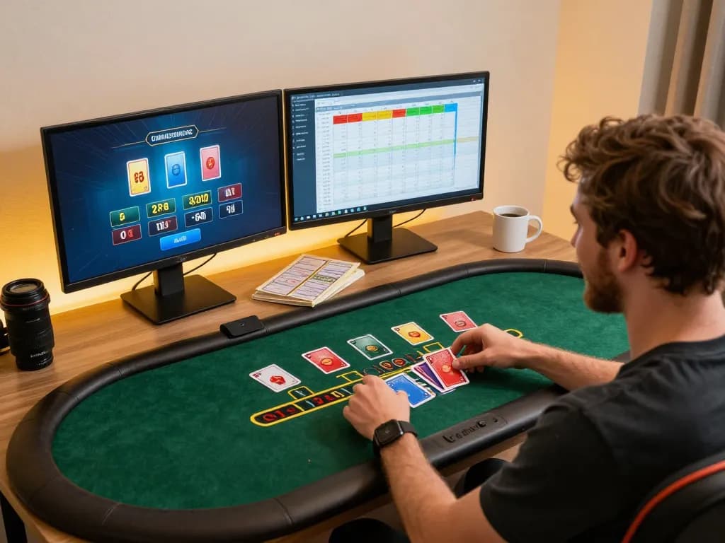 Engaged player at a live dealer blackjack table on tr88.com showcasing strategic gameplay