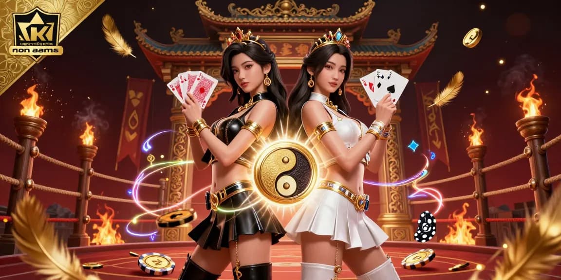 Migliori casinò online non aams che mostrano donne asiatiche dinamiche con carte da gioco in un ambiente di casinò energetico.