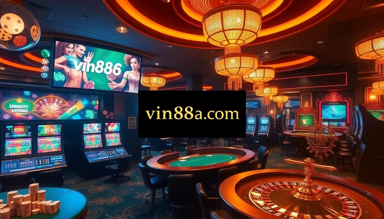 Experience the thrill of betting at vin88ac.com with vibrant casino visuals and sophisticated gaming elements.