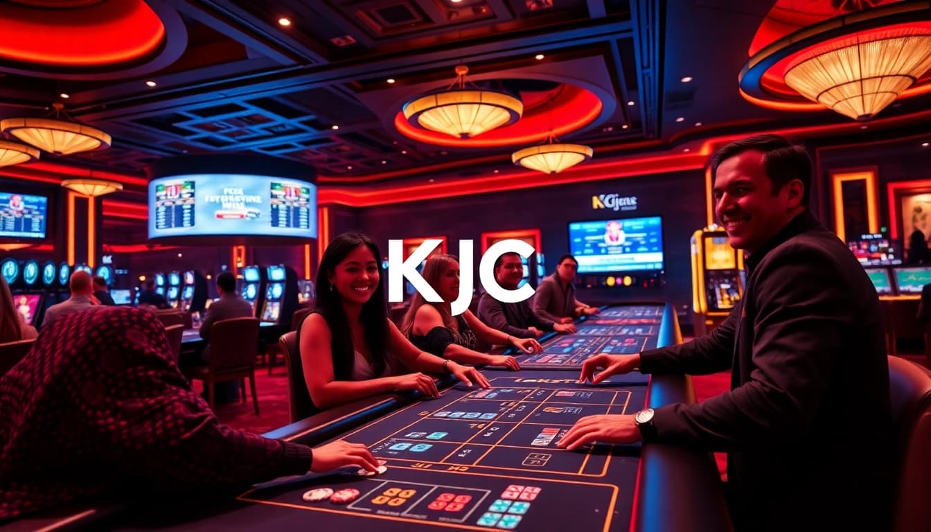 KJC live casino scene with players engaging in games, showcasing excitement and trust.