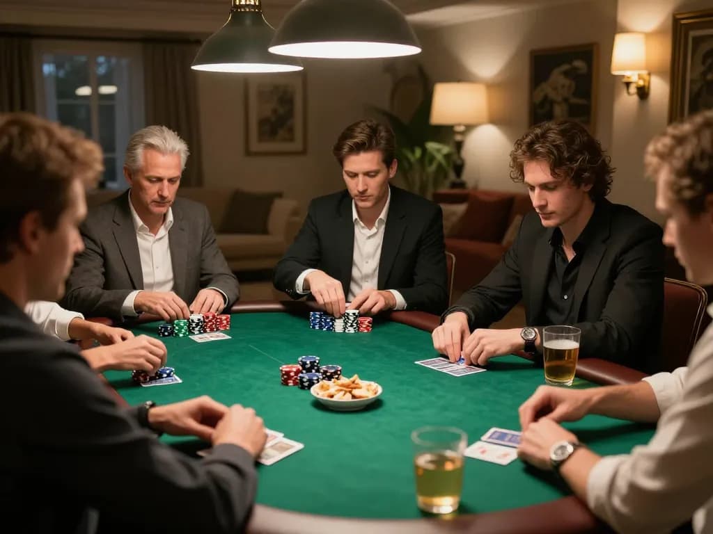 Pemain AJAIBTOTO terlibat dalam permainan poker dinamis yang menunjukkan gerakan strategis dan kompetisi yang bersahabat.