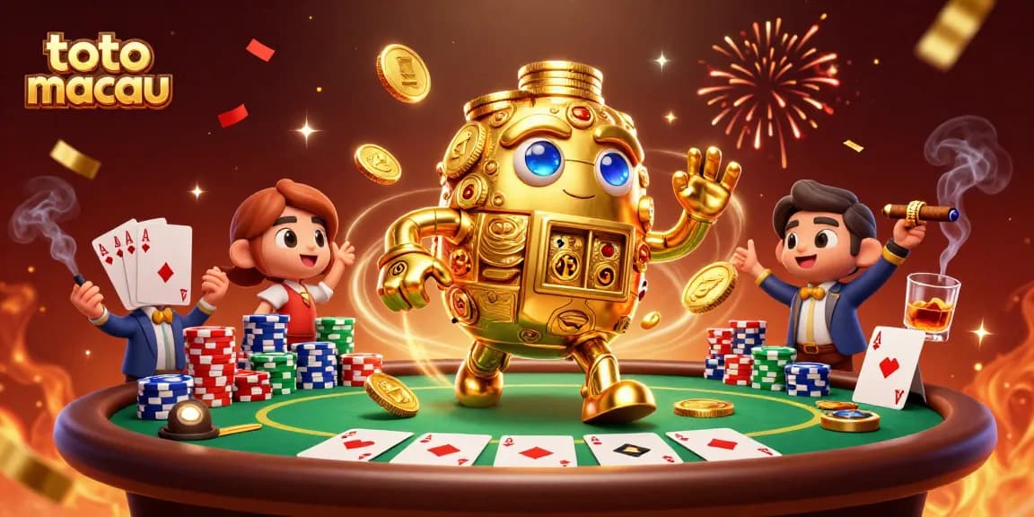 Engage with the exciting world of toto macau through a vivid 3D scene featuring dynamic gambling elements.