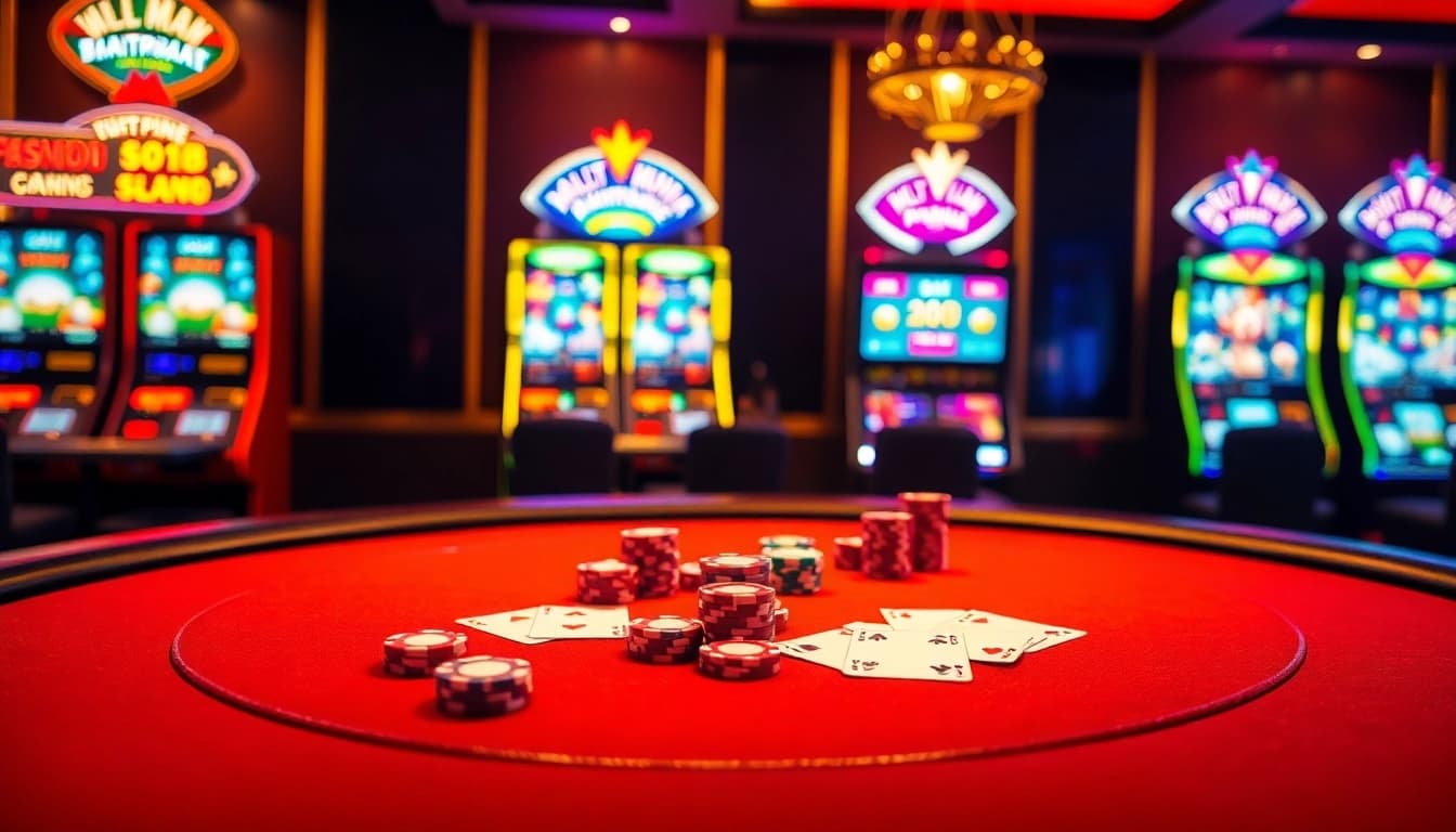Bet big at https://rr88.gratis/ with colorful poker chips and elegant casino tables in a luxurious setting.