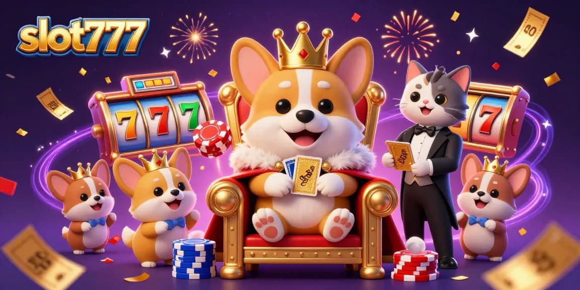 Engage with slot777 in an exciting casino scene full of rich visuals and celebratory elements.
