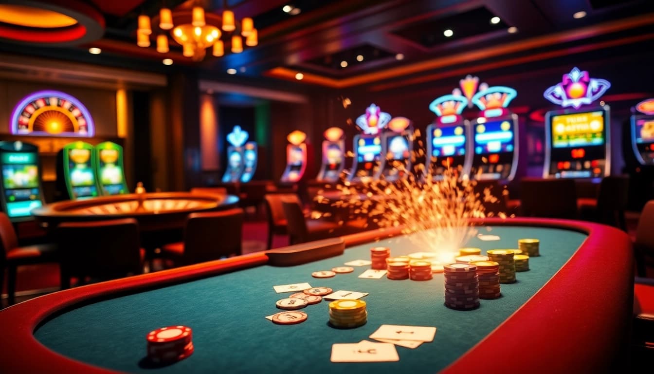 Exciting poker action at a luxurious table, featuring G28 COM branding and vibrant casino elements.