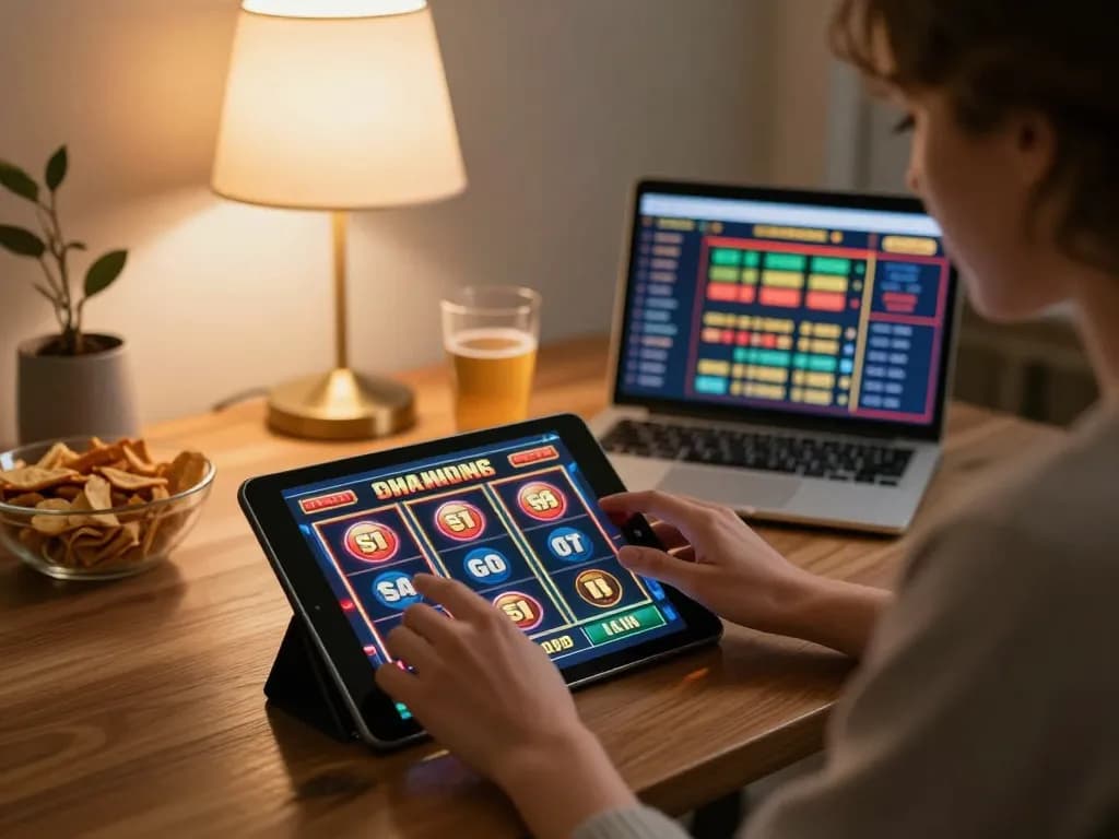 Bergabung dalam kesenangan kasino online dengan hargatoto login di tablet, menampilkan lingkungan bermain yang nyaman.