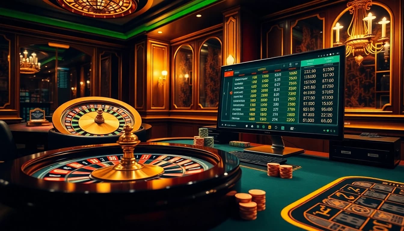 Experience excitement with the lô đề uy tín online gambling interface, featuring a glamorous casino atmosphere.