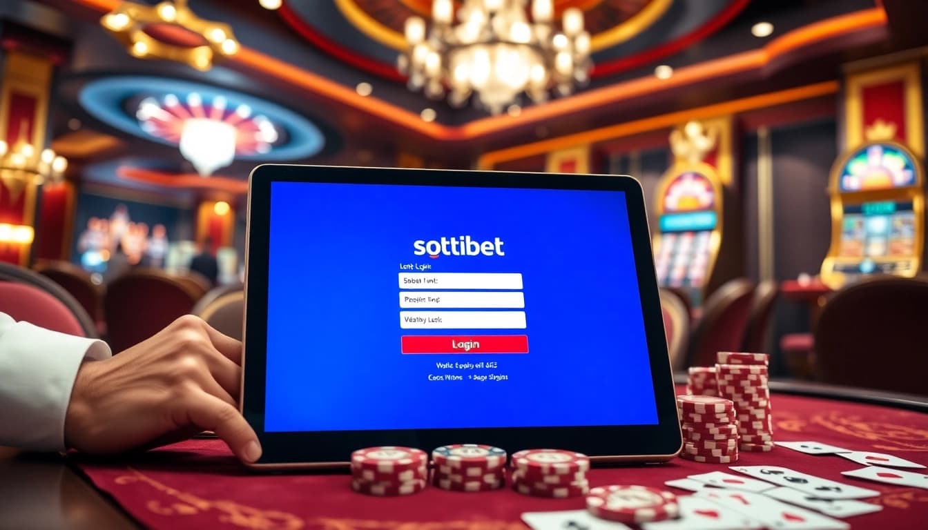 Experience sbobet link login at an upscale casino with vibrant gaming tables and engaging players.