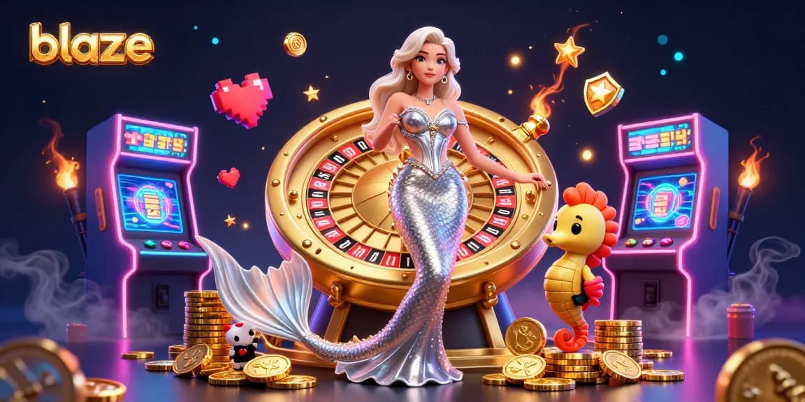 Experience the thrill of blaze with a glamorous scene featuring a woman at a roulette wheel, surrounded by dynamic gaming elements.