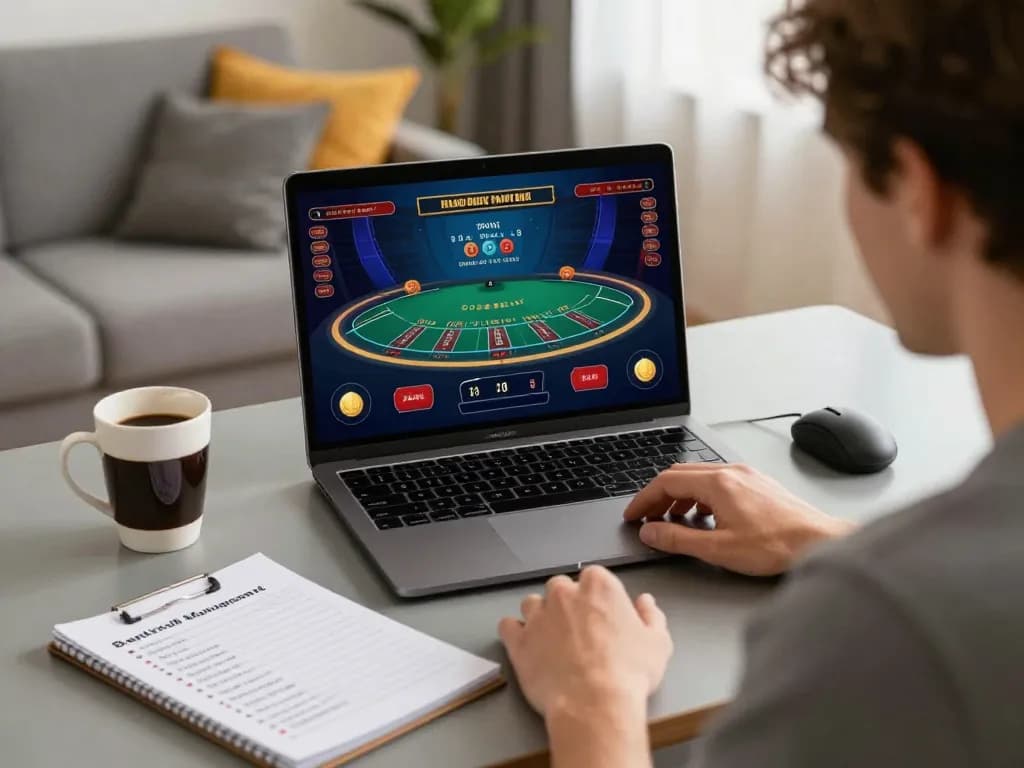 Playing live dealer blackjack at Canada online casinos with strategic bankroll management notes visible
