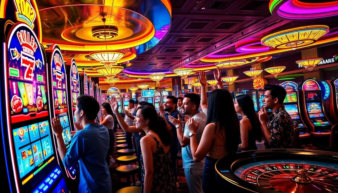 Rasakan sensasi aman788 slot gacor dengan pemain yang bersemangat menang di mesin slot yang cerah.