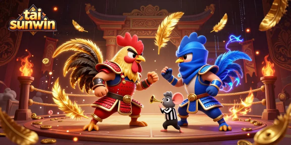 Engage in thrilling games with tải sunwin in this action-packed 3D illustration featuring legendary fighting roosters.
