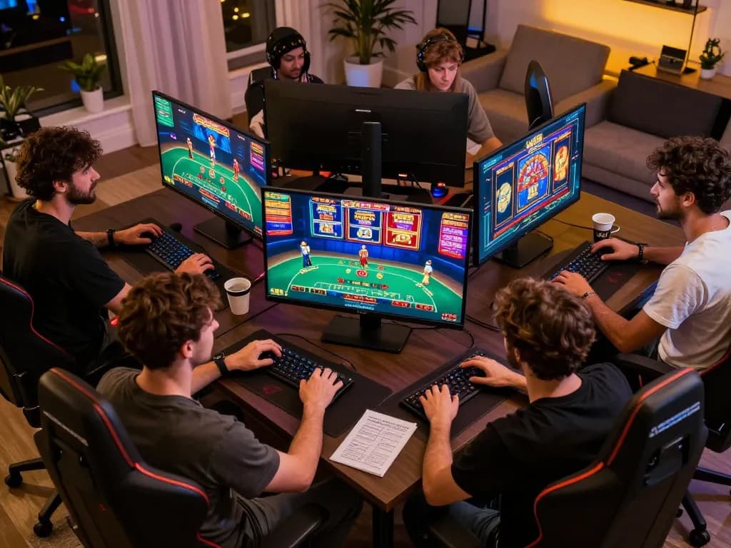 Engaging into live blackjack and slots on kerajaanslot with modern gaming setup and strategy notes.