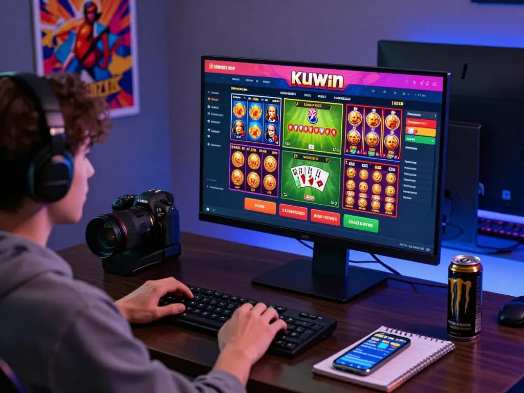 Engaging KUWIN online gaming experience with vibrant graphics and user interaction.