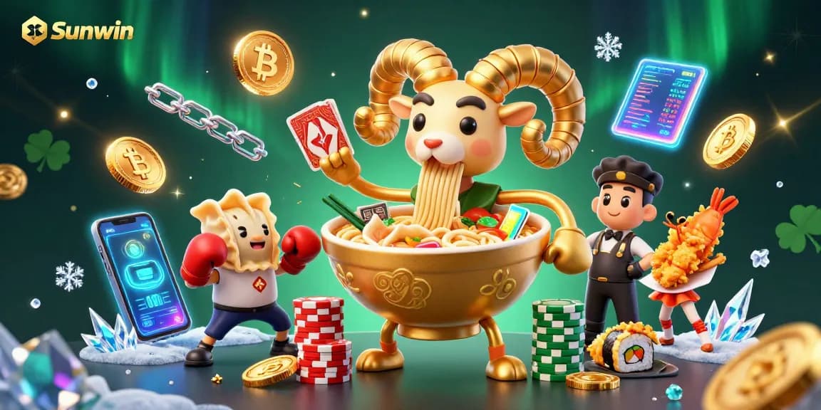 Experience thrilling gaming at Sunwin with vibrant characters and dynamic casino elements.