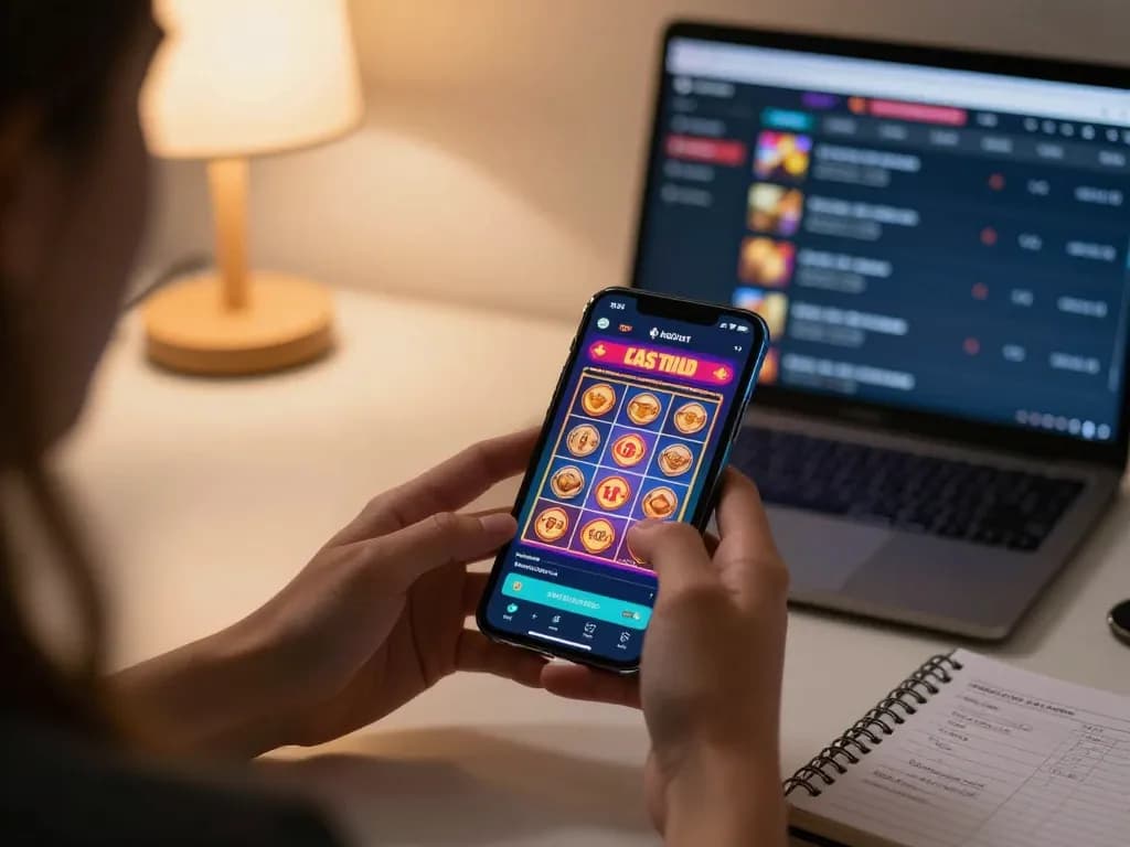 Player winning on the kdslot app while enjoying a cozy home gaming setup with strategies visible.