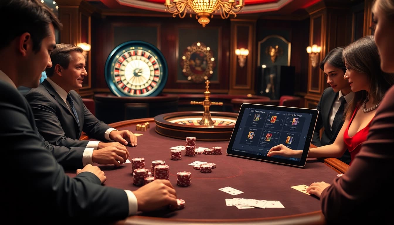 The excitement of players betting strategically at a casino table at https://789win2.us.com/ with luxury poker chips and cards.