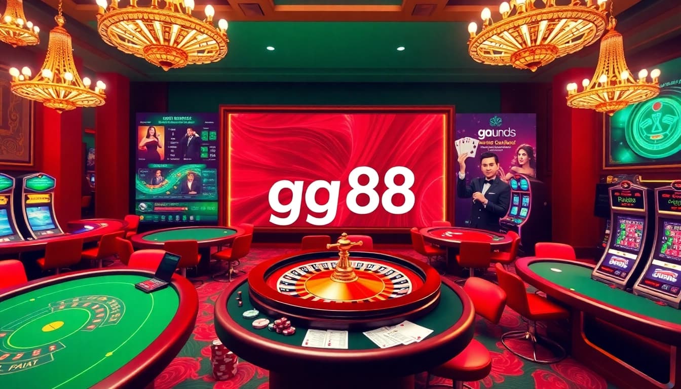 Experience thrilling games at gg 88's casino tables, showcasing vibrant action and luxurious elements.