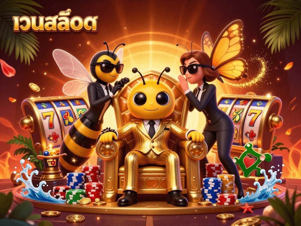 Experience the thrill of เว็บสล็อต with captivating slot reels and vibrant casino elements.