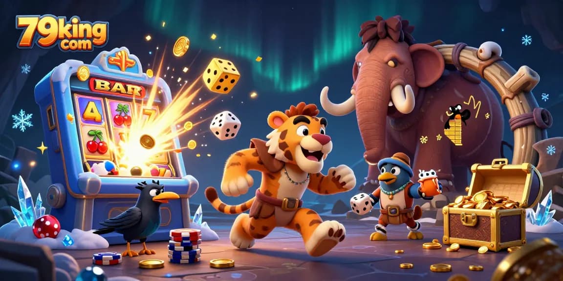 Bet big with 79king com in a vibrant and dynamic casino scene featuring thrilling game elements.