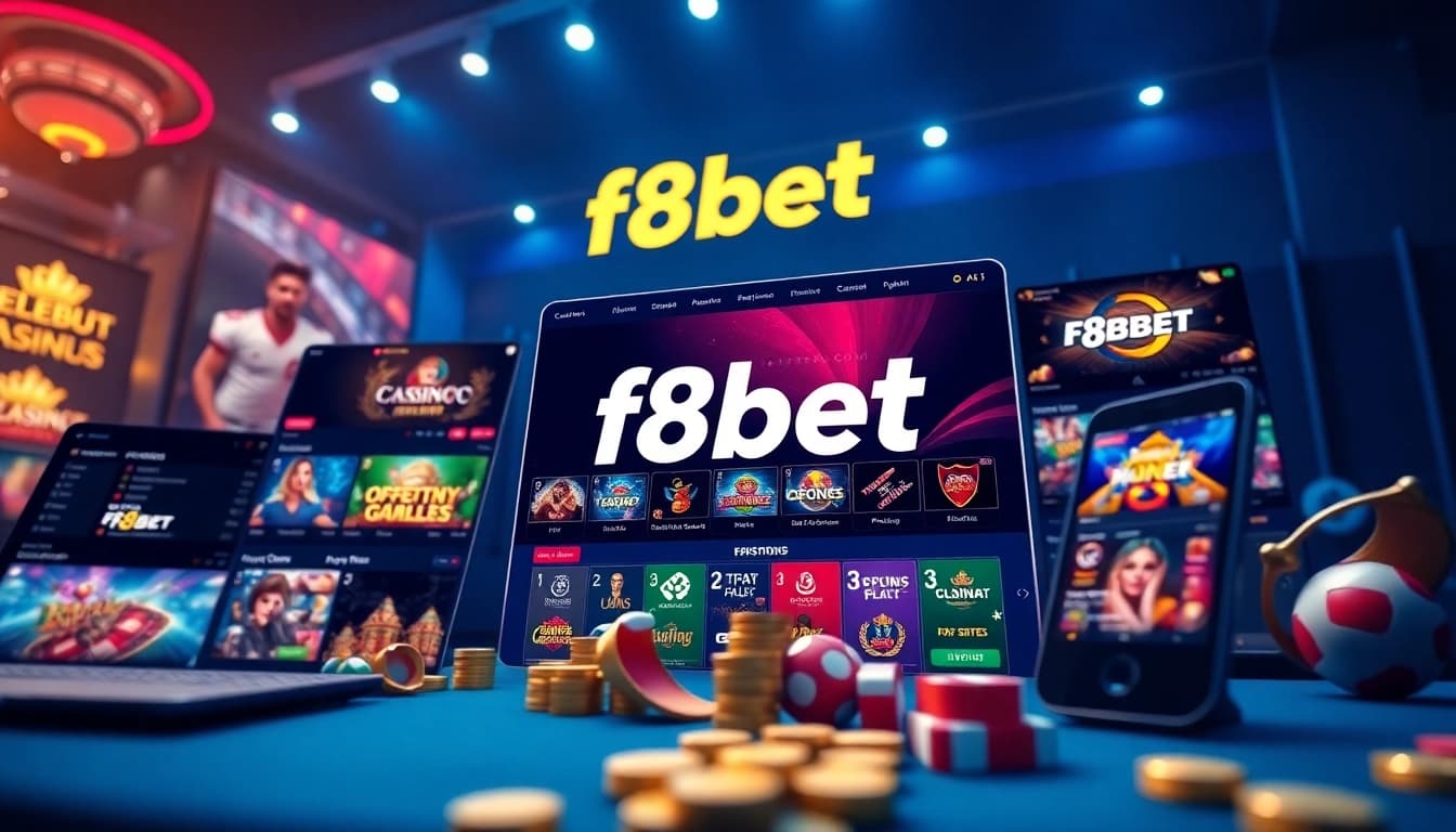 Engaging online gaming interface illustrating f8bet.com promotions and games.