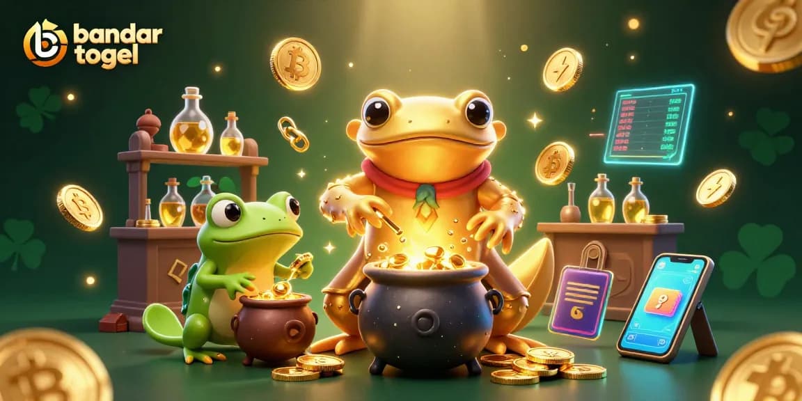 Engage with bandar togel in an immersive 3D illustration showcasing an alchemist and his assistants.