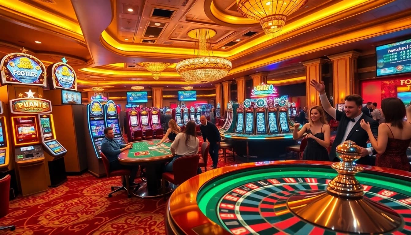 Experience thrilling moments at asupanjitu with players engaged at various vibrant gambling activities.