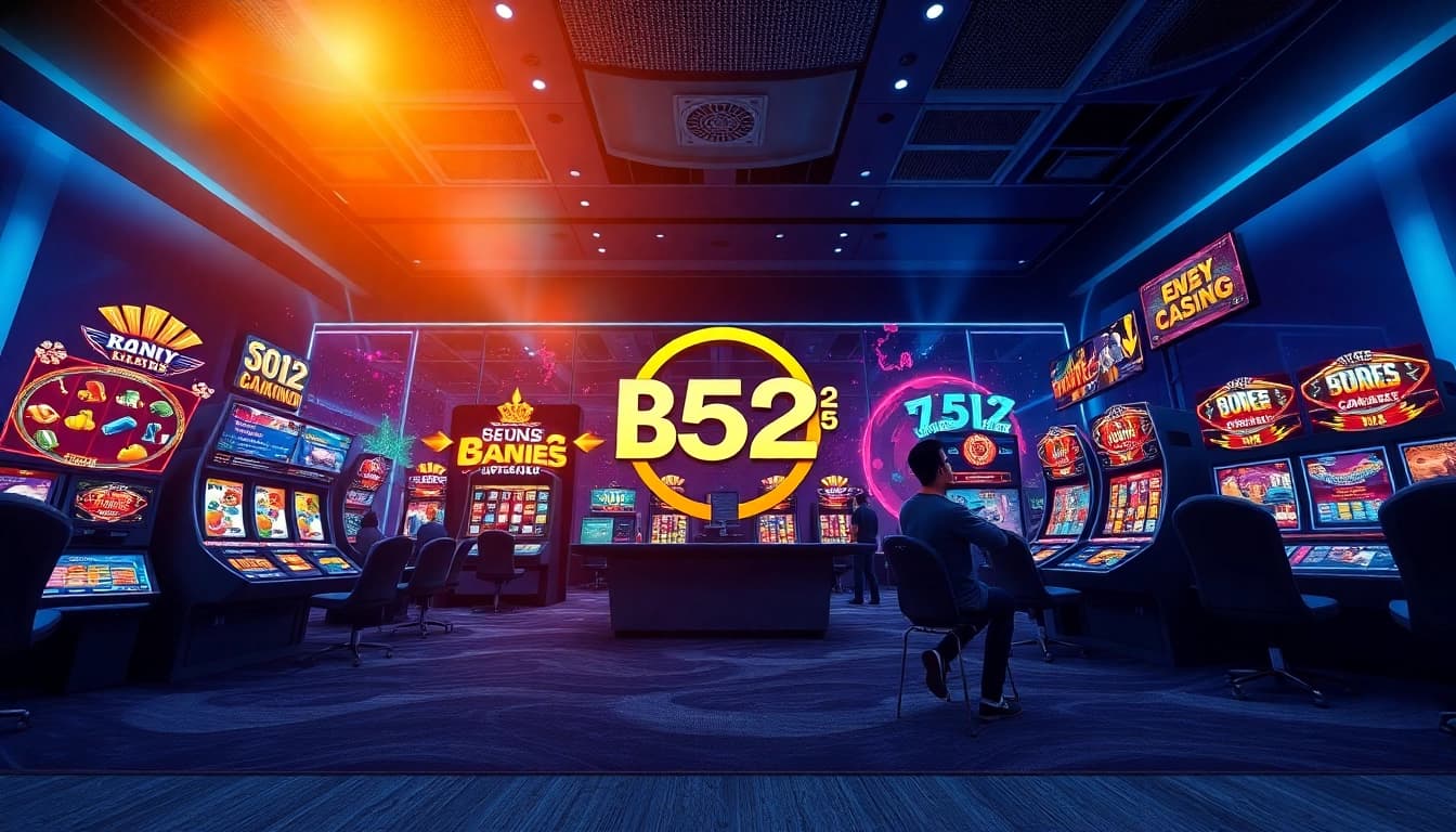 B52 Club gaming platform featuring diverse online games with a luxurious ambiance.