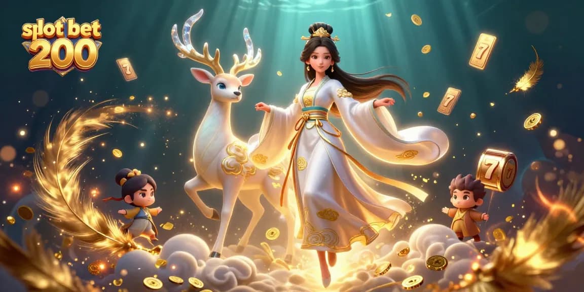 Experience thrilling gameplay with slot bet 200 in this colorful 3D casino scene.