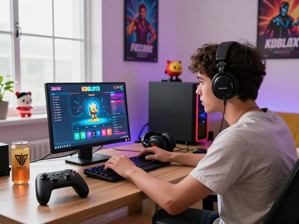 KDSlots player enjoying an immersive online gaming session in a modern setup.