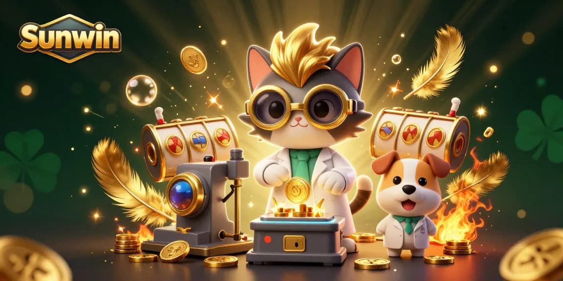 Experience thrilling gameplay at Sunwin with a vibrant scene of luck and winning symbols.