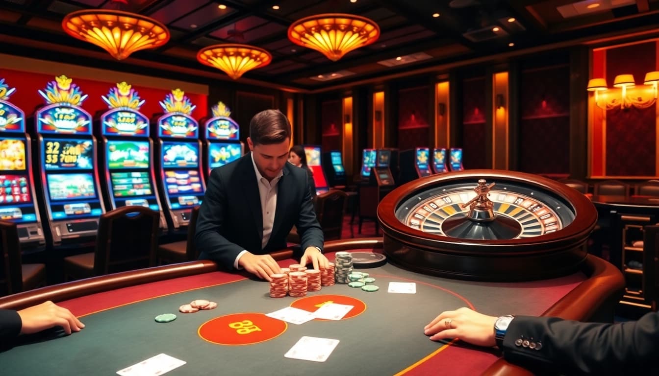 Engaged players at a vibrant poker table capturing the excitement of 188bet's casino.