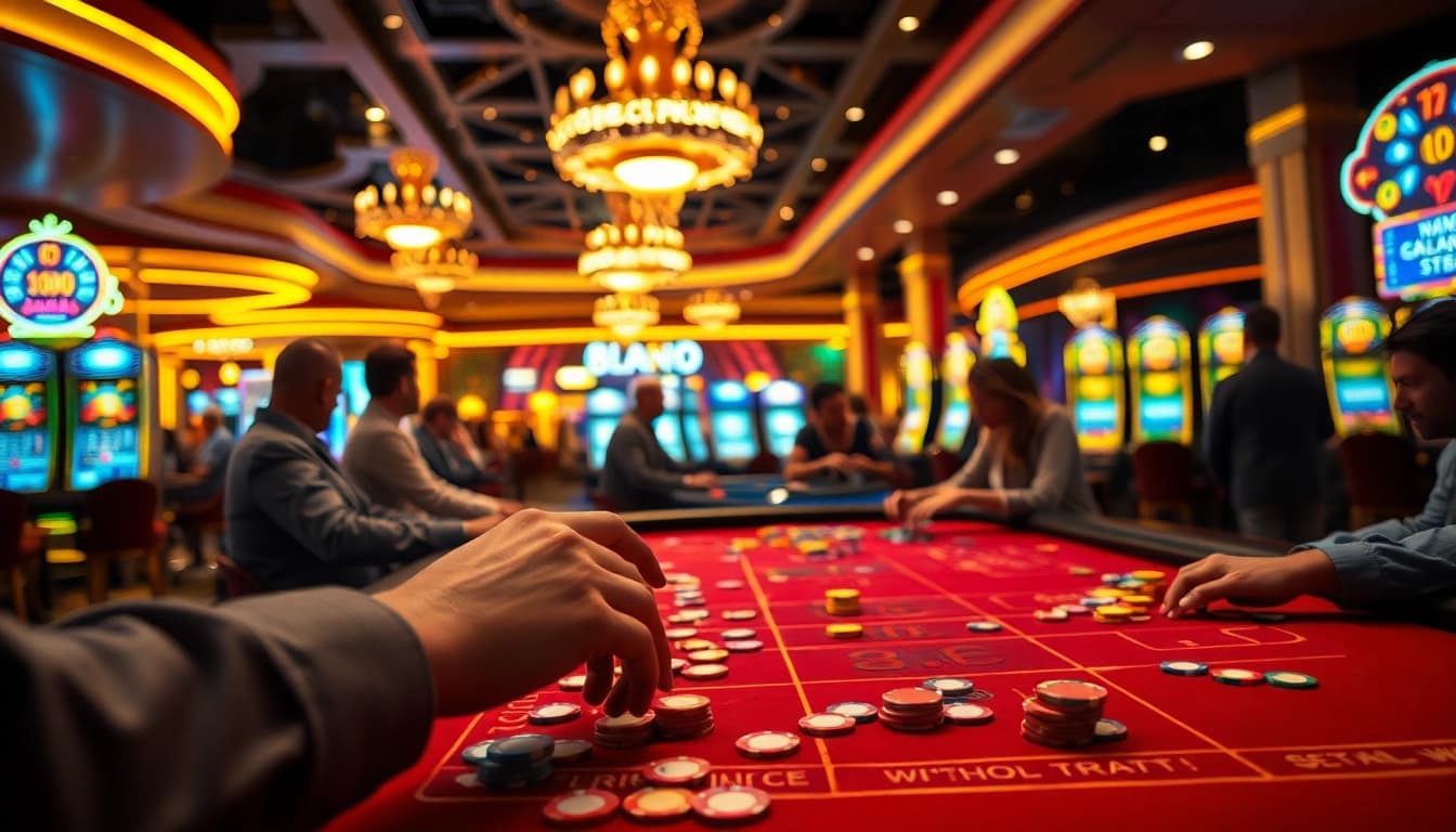 Experience the excitement of uu娛樂 at a bustling casino table filled with energy.