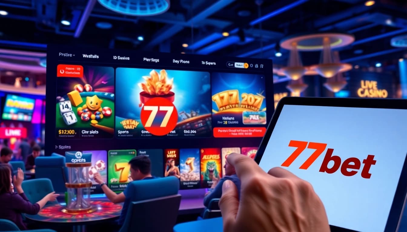 Engaging online gambling experience on 77bet platform, showcasing games and players.
