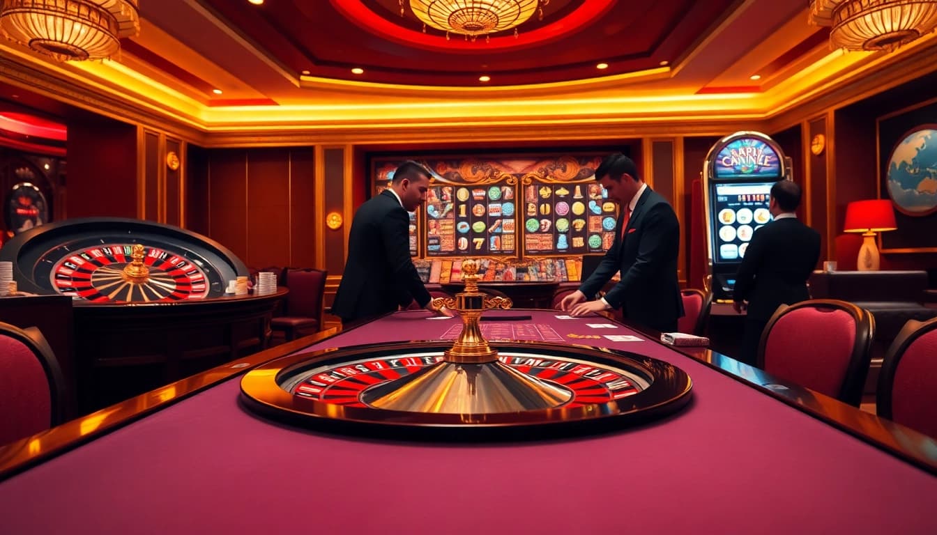 Experience the excitement of betting at 88xx's luxurious casino with interactive tables and vibrant atmosphere.