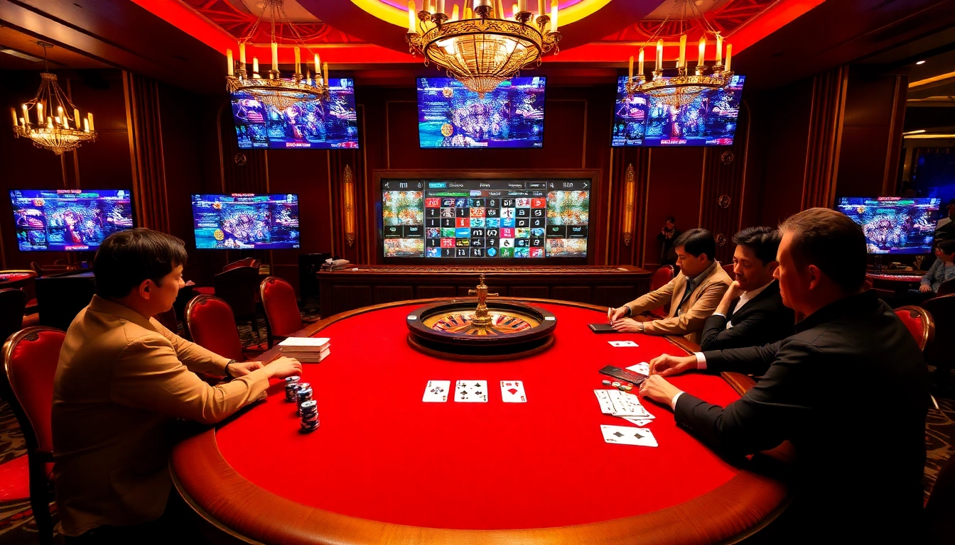 Experience high-stakes poker action at https://lv88.ltd/ with luxurious casino elements and vibrant ambiance.
