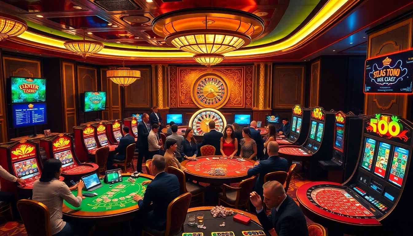 Lazadatoto gaming enthusiasts placing bets at a vibrant casino table filled with chips and cards.