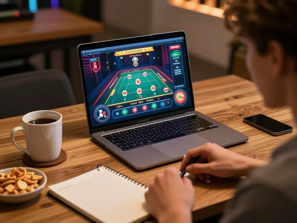 Engaging in strategic gambling with Safe Non AAMS online casino interface on laptop.